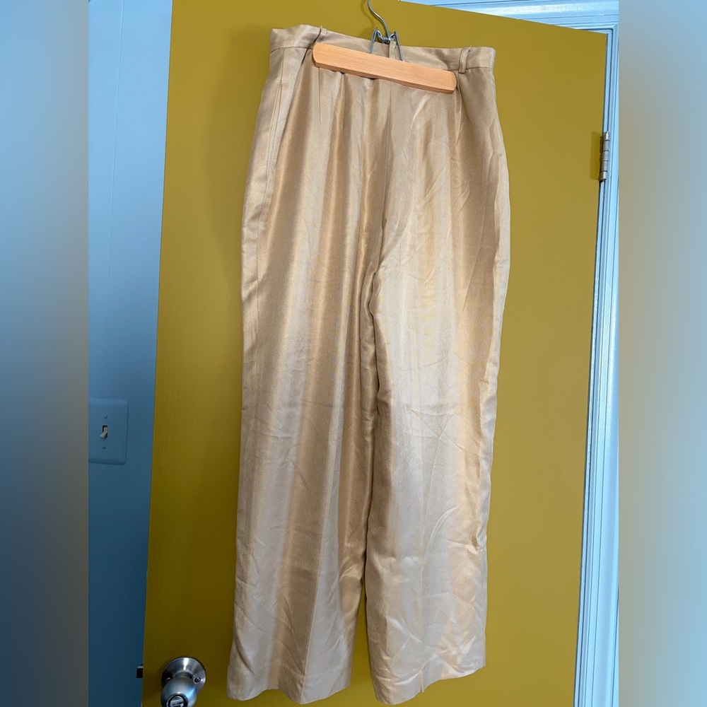 Talbots Gold Silk Pants - Picture 3 of 4